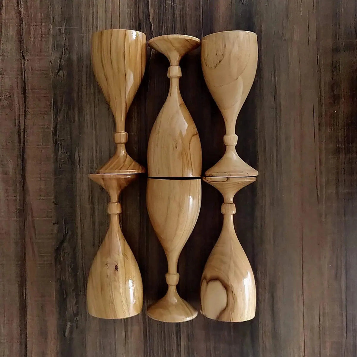 ROYAL LOOK PREMIUM WINE GLASS || TEAK WOOD - Ouch Cart