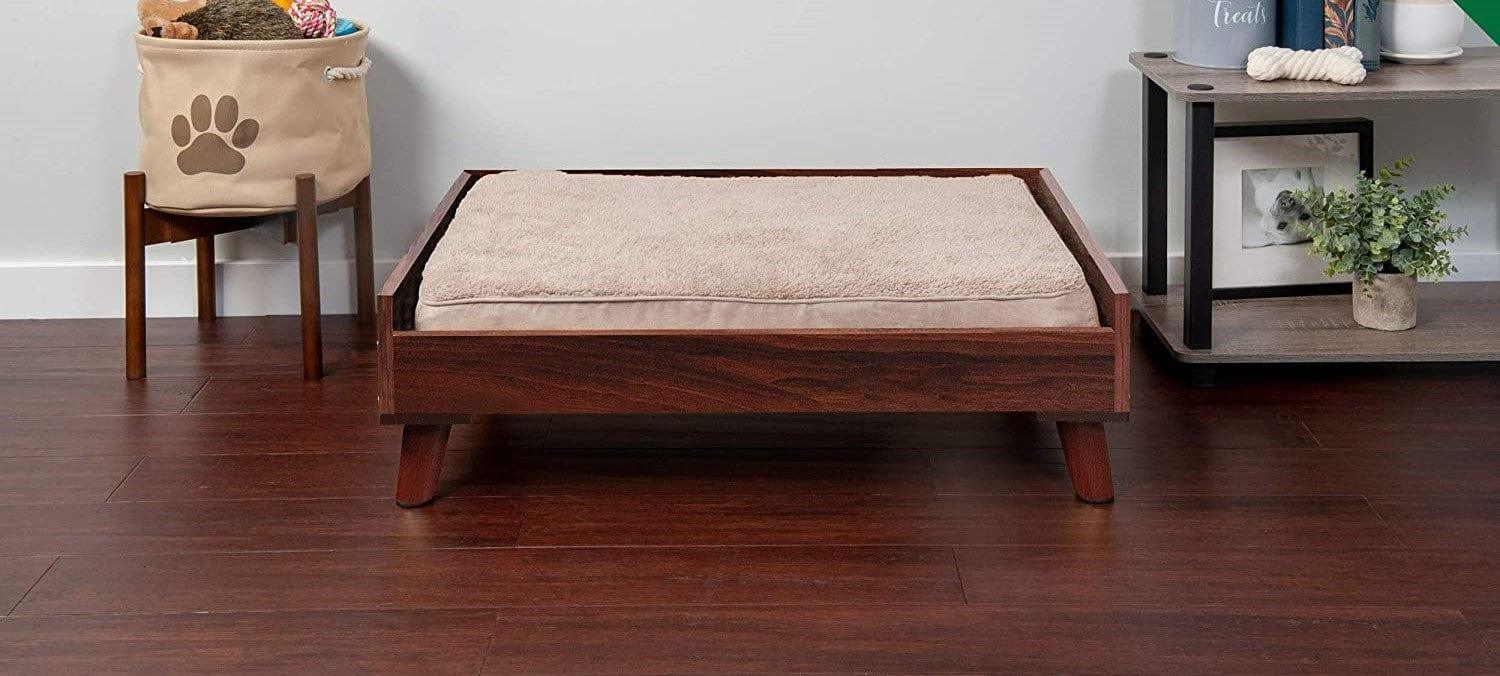 Pet Bed Frame for Small, Medium, and Large Dogs and Cats - Elevated Mid-Century Modern Style Platform Dog Bed - Ouch Cart