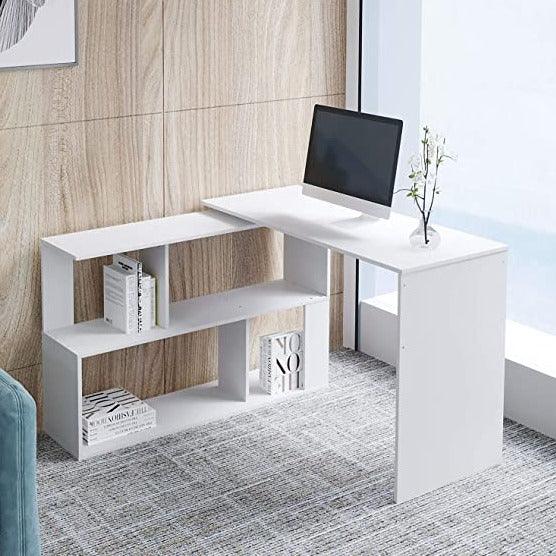 Folding Rotating L - Shaped Corner Desk/Computer Table For Office & Home By Miza - Ouch Cart