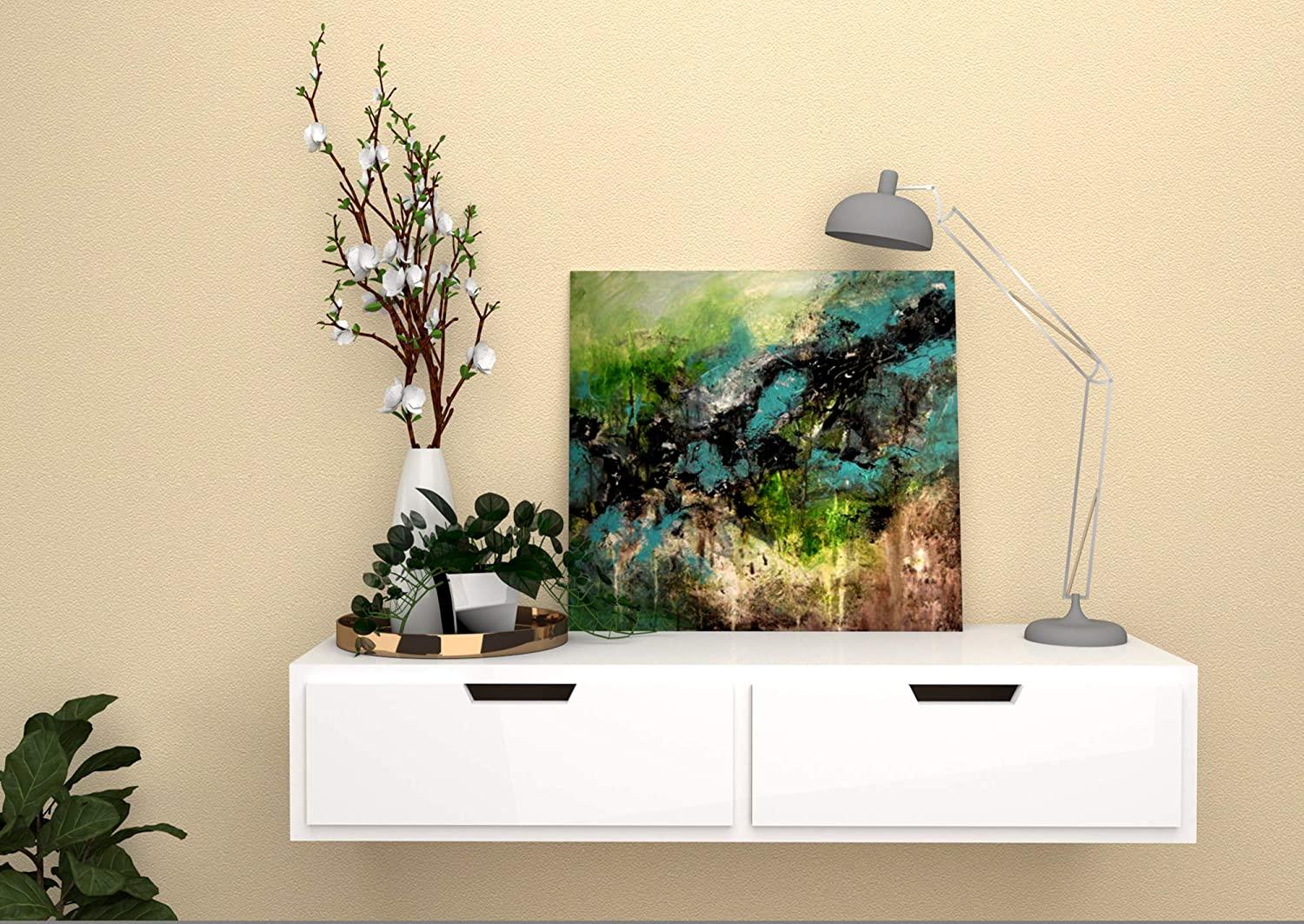 Wooden Wall Shelf with Drawer for Living Room , Storage and Home Decorative Items - Ouch Cart