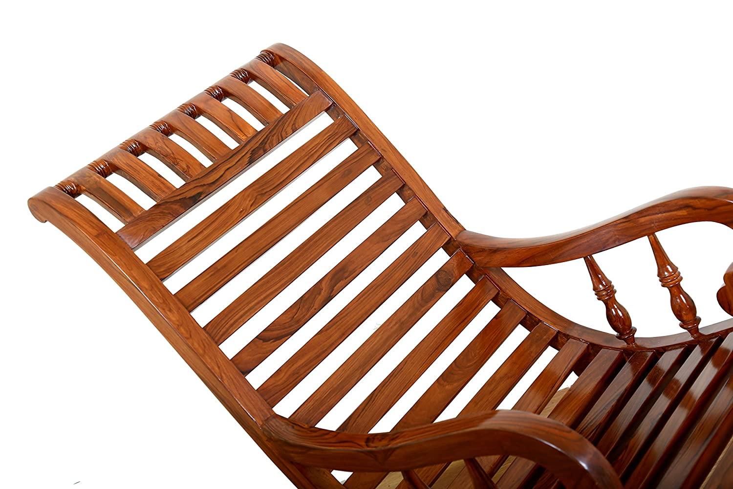 Rocking Chair Online - India Sheesham Wood Traditional Arm Rest Chair ( Brown) - Ouch Cart