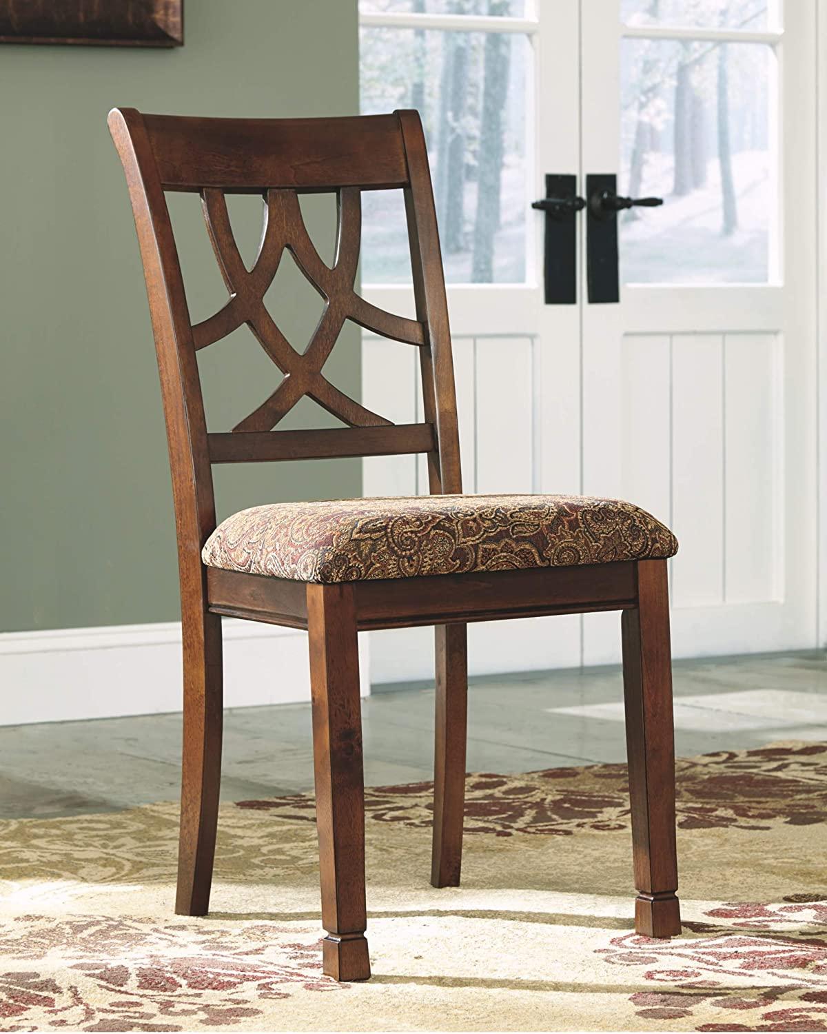 Leahlyn Dining Upholstered Side Chair - Pierced Splat Back - Set of 2 -Brown - Ouch Cart
