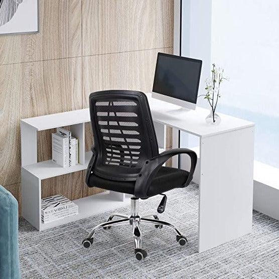Folding Rotating L - Shaped Corner Desk/Computer Table For Office & Home By Miza - Ouch Cart