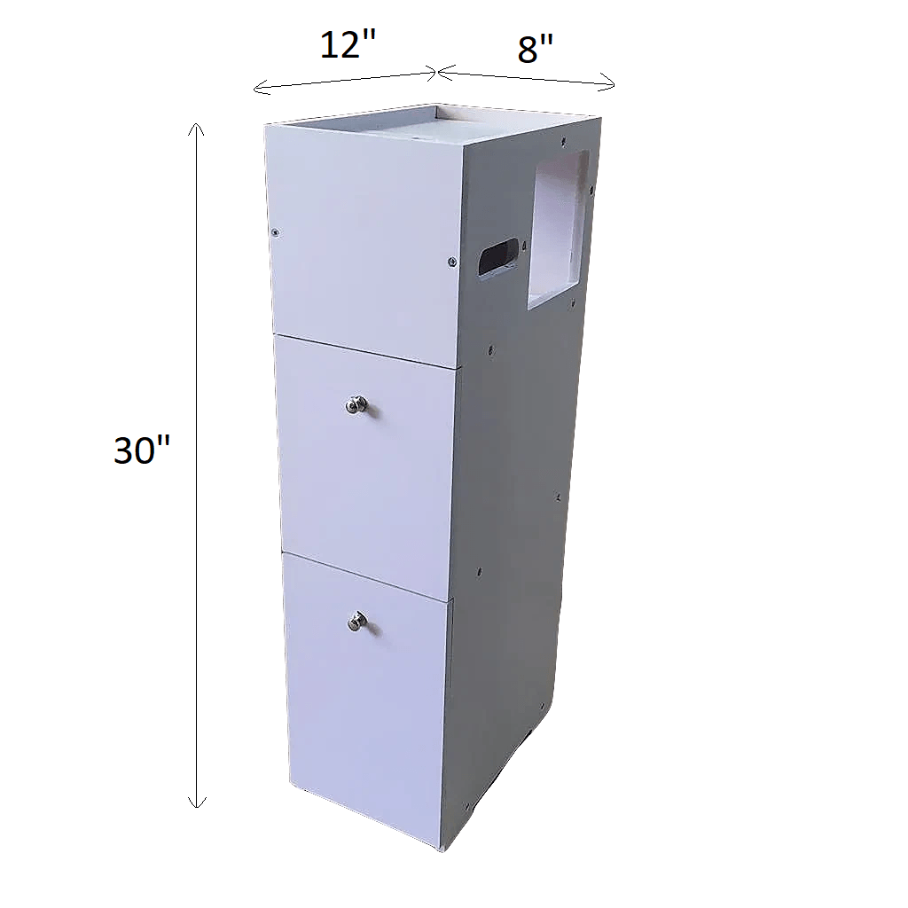 Waterproof PVC Bathroom WC Side Storage Cabinet Racks With Drawer By With Free Soap Dish Miza - Ouch Cart