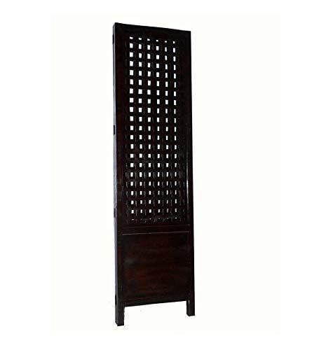 Solid Wood 3 Panel Room Wooden Partition (Brown) for Living Room - Ouch Cart