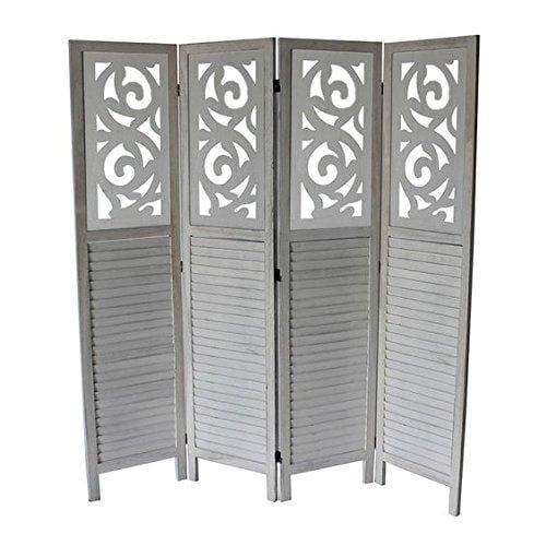 Wooden Partitions Wood Room Divider Partitions for Living Room 4 Panels Style Room Separators Screen Panel for Kitchen Wooden Partition Room Divider - Ouch Cart