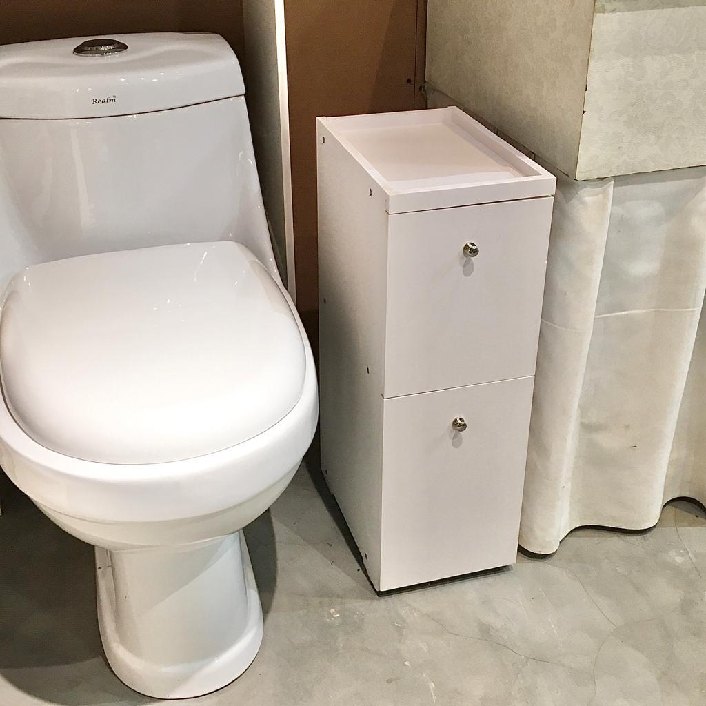 Waterproof PVC Bathroom WC Side Storage Cabinet Racks With Drawer By With Free Soap Dish Miza - Ouch Cart