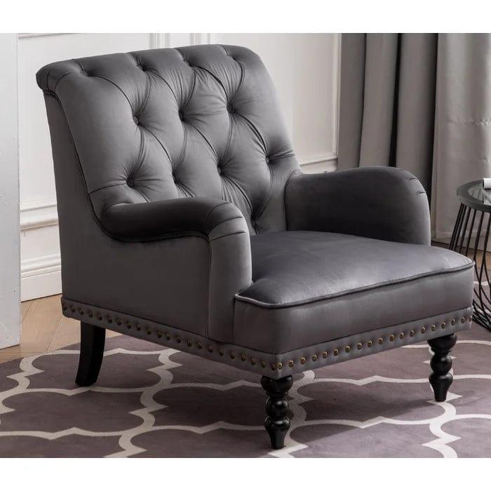 Wide Tufted Velvet Armchair - Ouch Cart