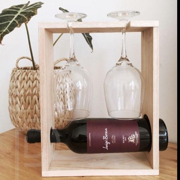 Personalised Wine/Bear Bottle Caddy And Glass Holder By Miza - Ouch Cart