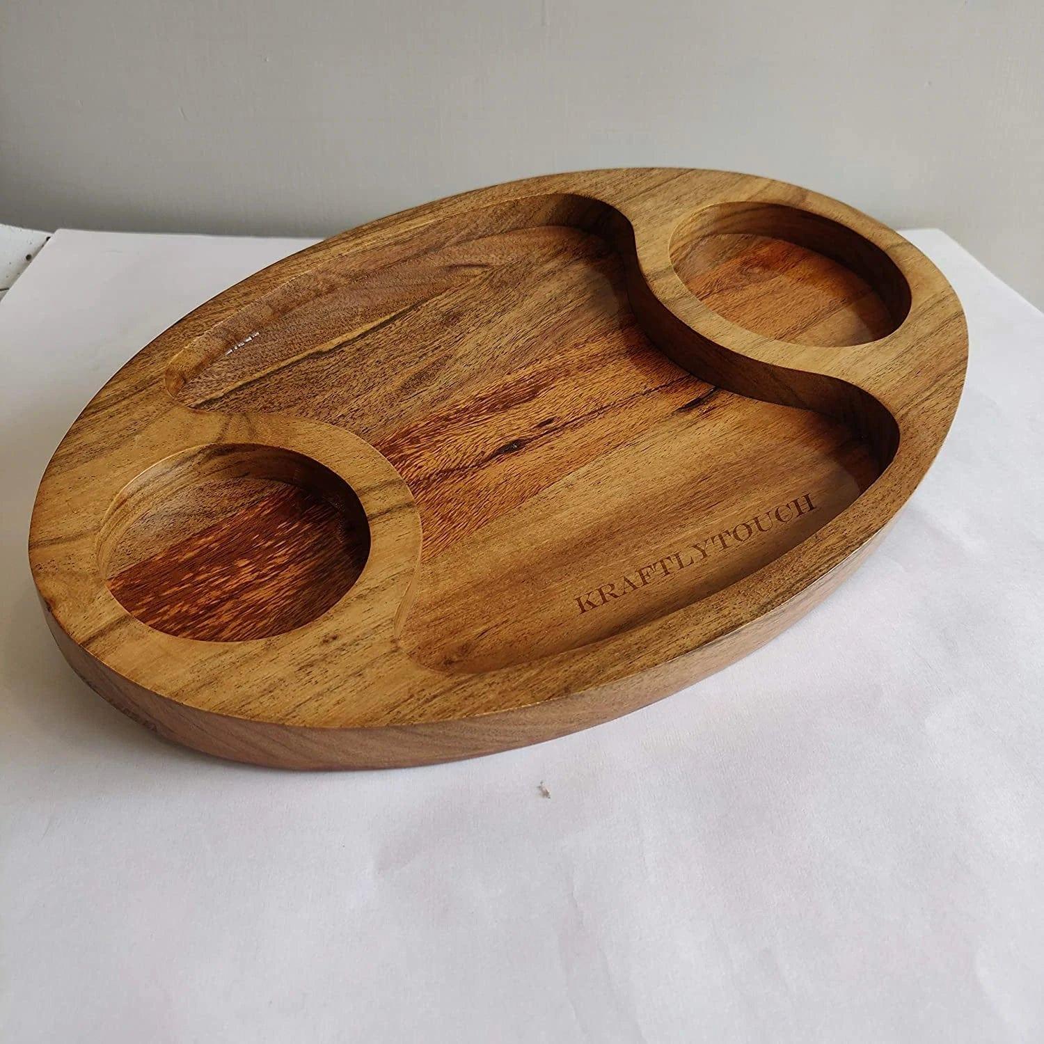 PREMIUM LOOK SERVING PLATTER || ACACIA WOOD || FOOD SAFE - Ouch Cart