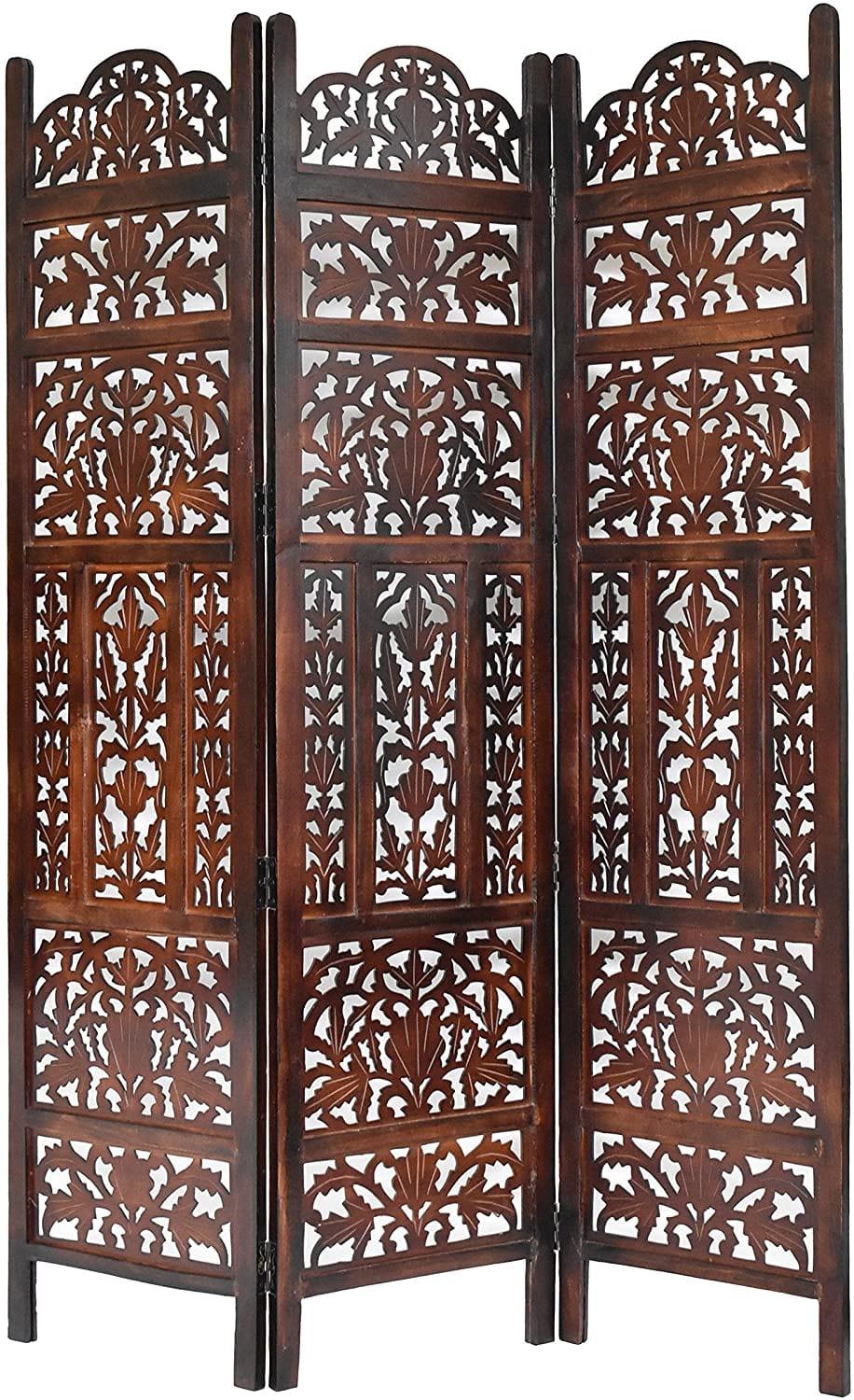 3 Panel Wooden Partition for Living Room Office Partition Screen Room Divider Wood Partitions for Home Kitchen & Office - Ouch Cart