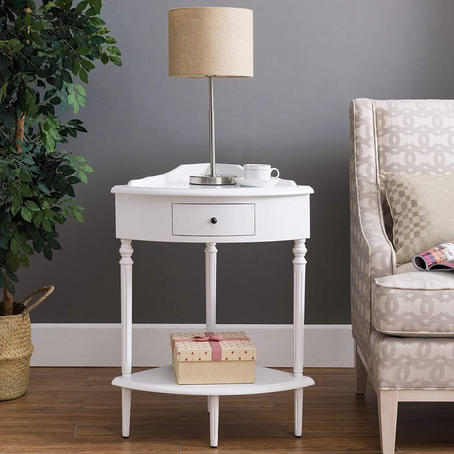 Finds Corner Stand, Accent Table With Drawer - Ouch Cart
