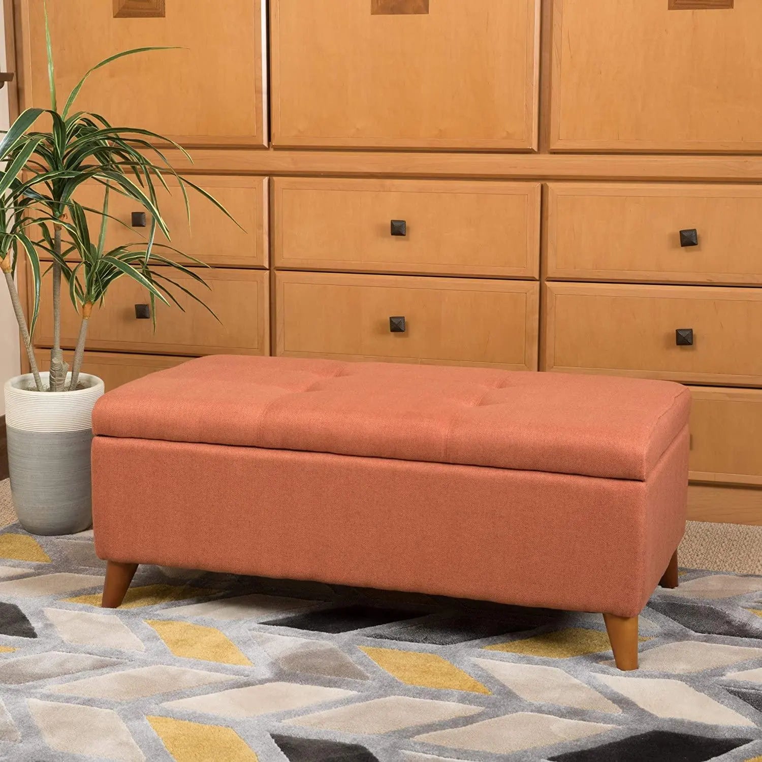 Harper Fabric Storage Ottoman - Ouch Cart