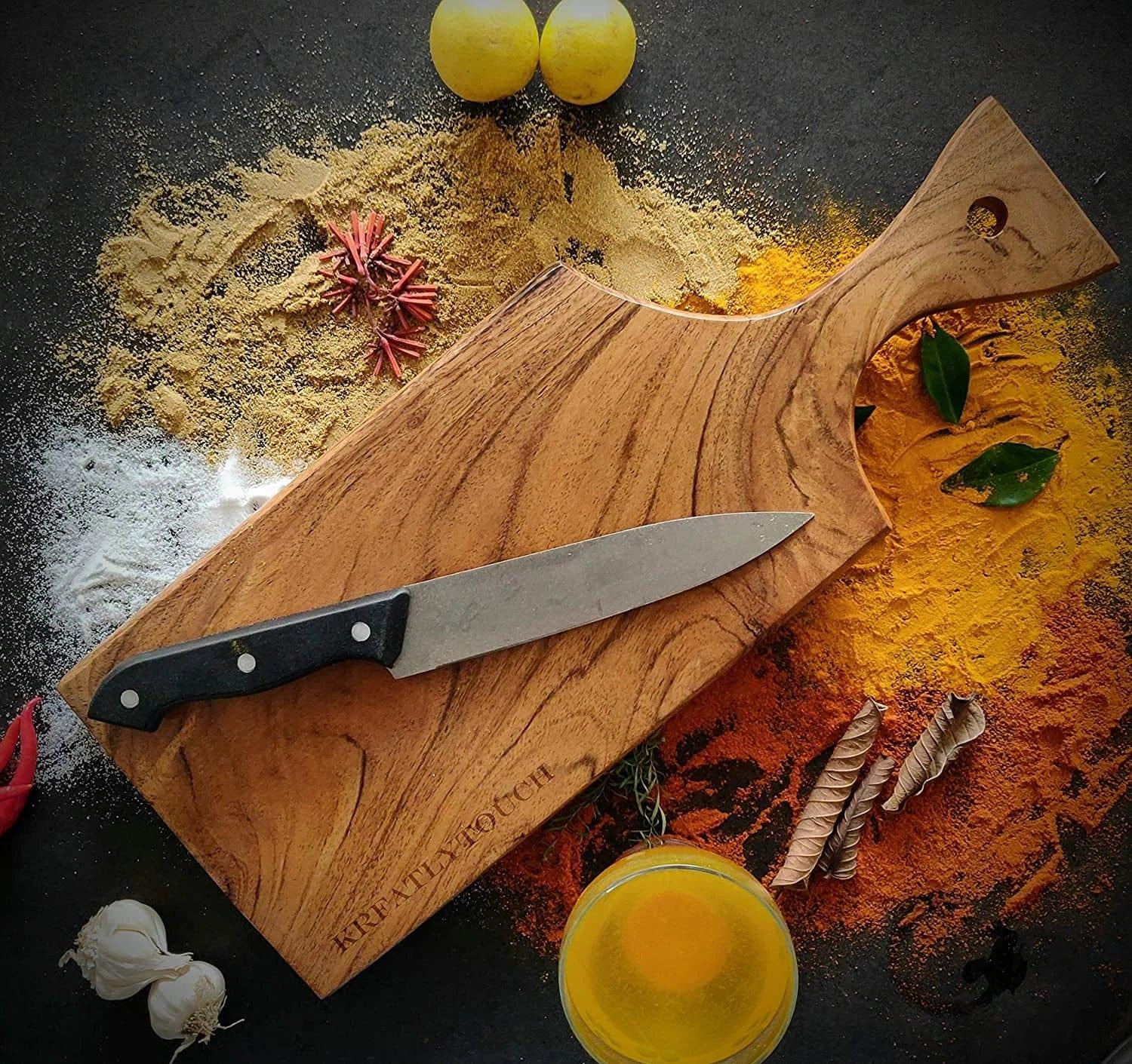BEAUTIFULLY DESIGNED MODERN CHOPPING BOARD ACACIA WOOD - Ouch Cart