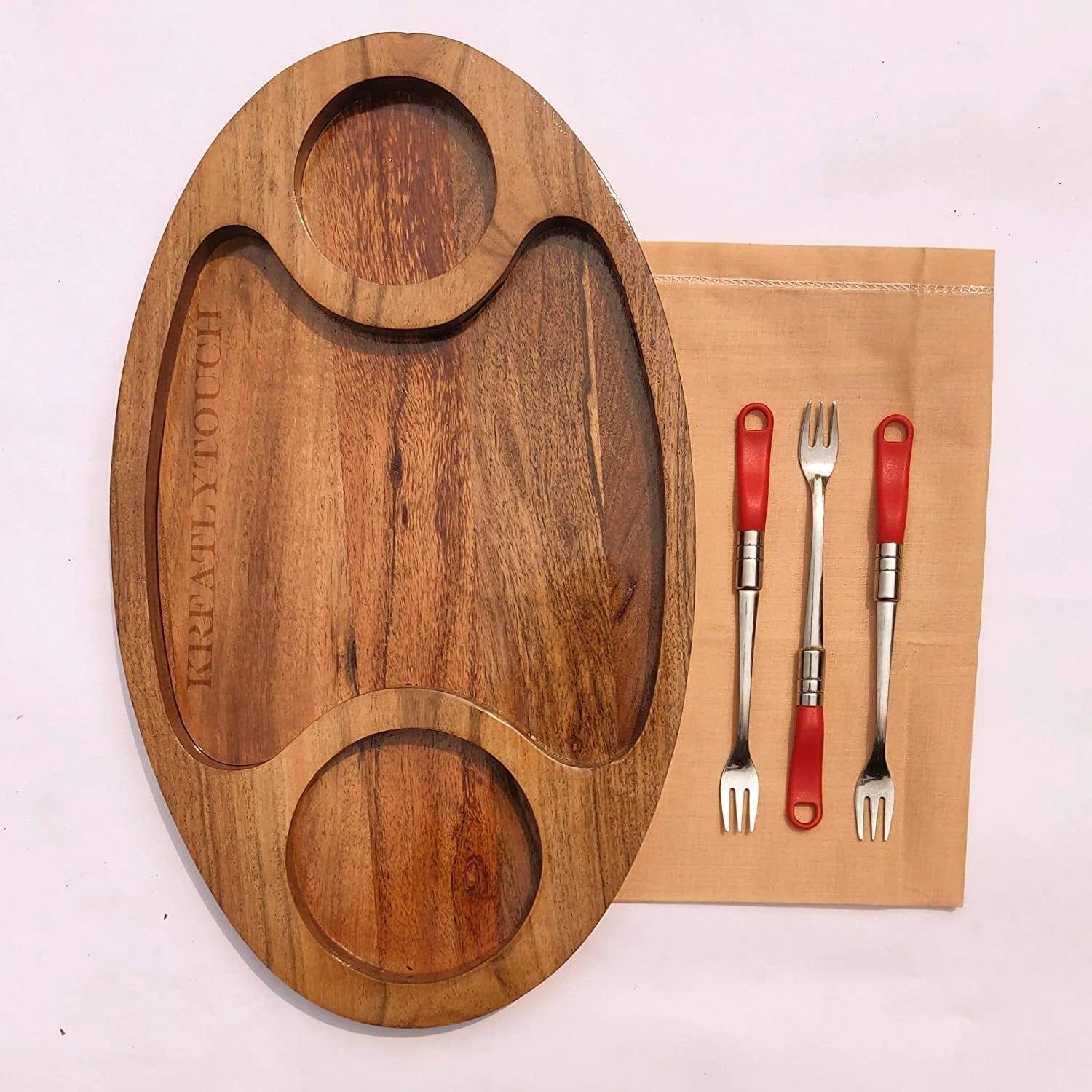 PREMIUM LOOK SERVING PLATTER || ACACIA WOOD || FOOD SAFE - Ouch Cart