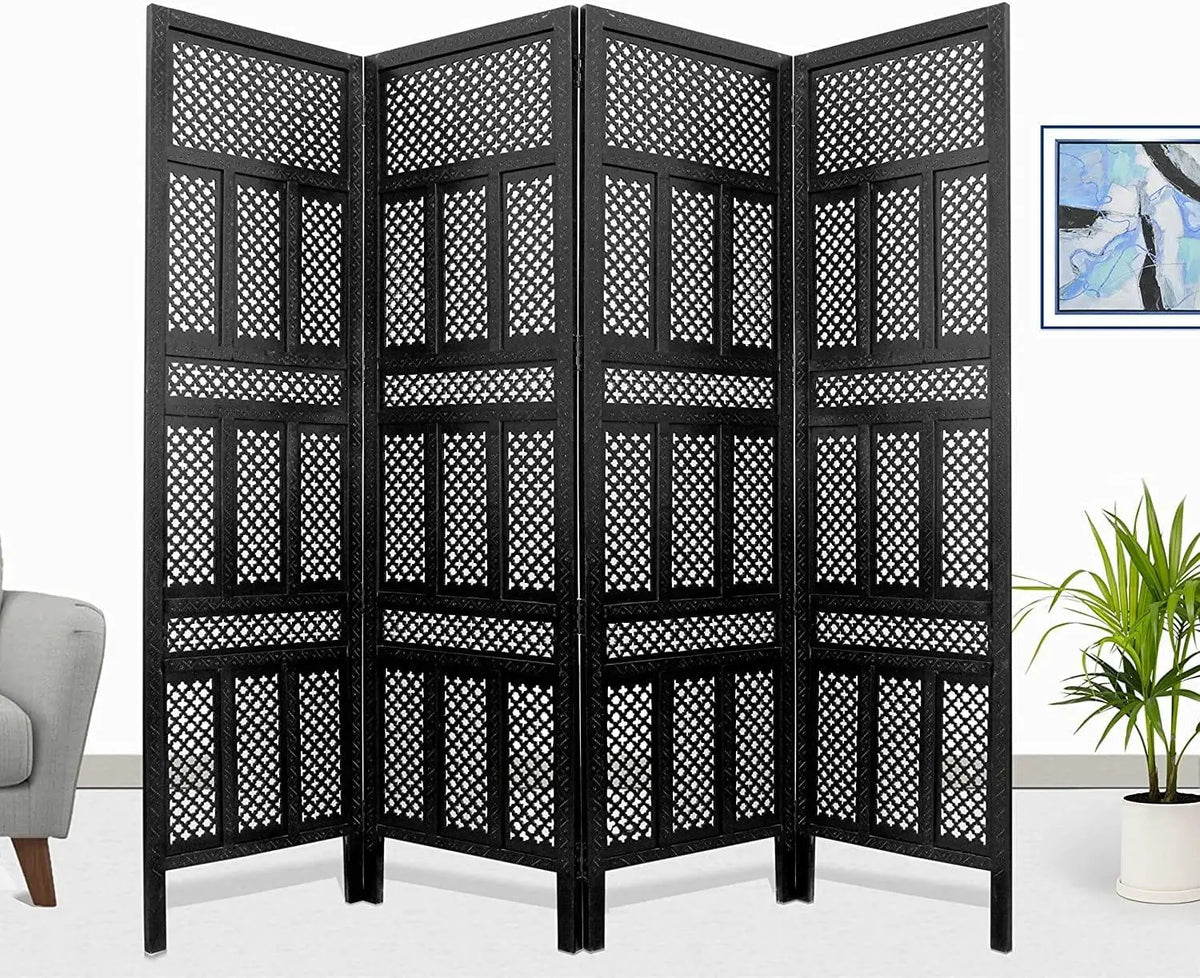 Wooden Handcrafted Partition Room Divider Separator for Living Room Office Partition Screen Room Divider Wood Partitions for Home Kitchen & Office - Ouch Cart