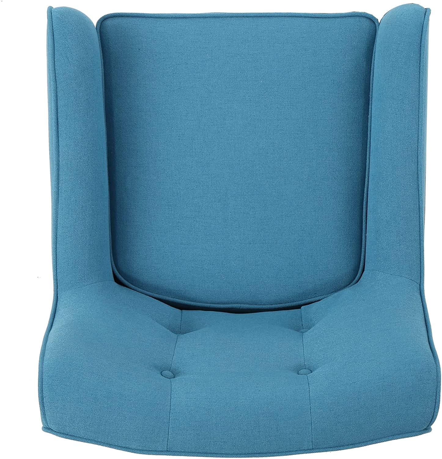 Felicity Mid-Century Fabric Arm Chairs, 2-Pcs Set, Blue - Ouch Cart