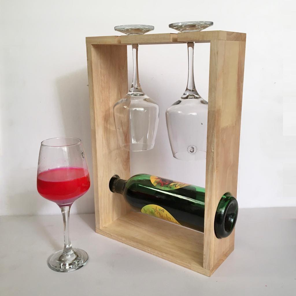 Personalised Wine/Bear Bottle Caddy And Glass Holder By Miza - Ouch Cart