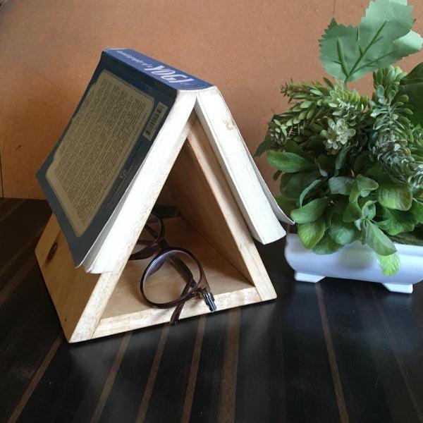 Stylish Triangular Wooden Book Holder For Study Table/Office Table ( With Complementary Coaster ) By Miza - Ouch Cart