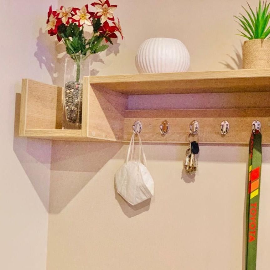 MDF Wall Mounted Key Hooks Shelf By Miza - Ouch Cart