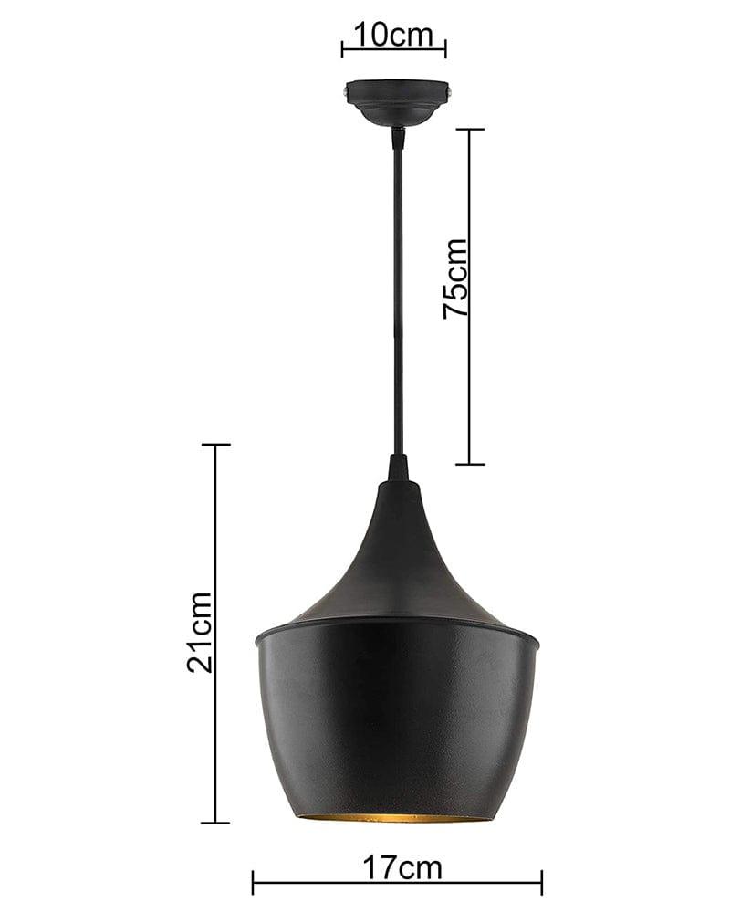 Black Metal Medium Pear Hanging Light for Home Decoration - Ouch Cart