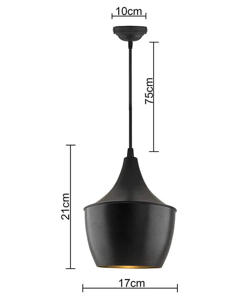 Black Metal Medium Pear Hanging Light for Home Decoration - Ouch Cart