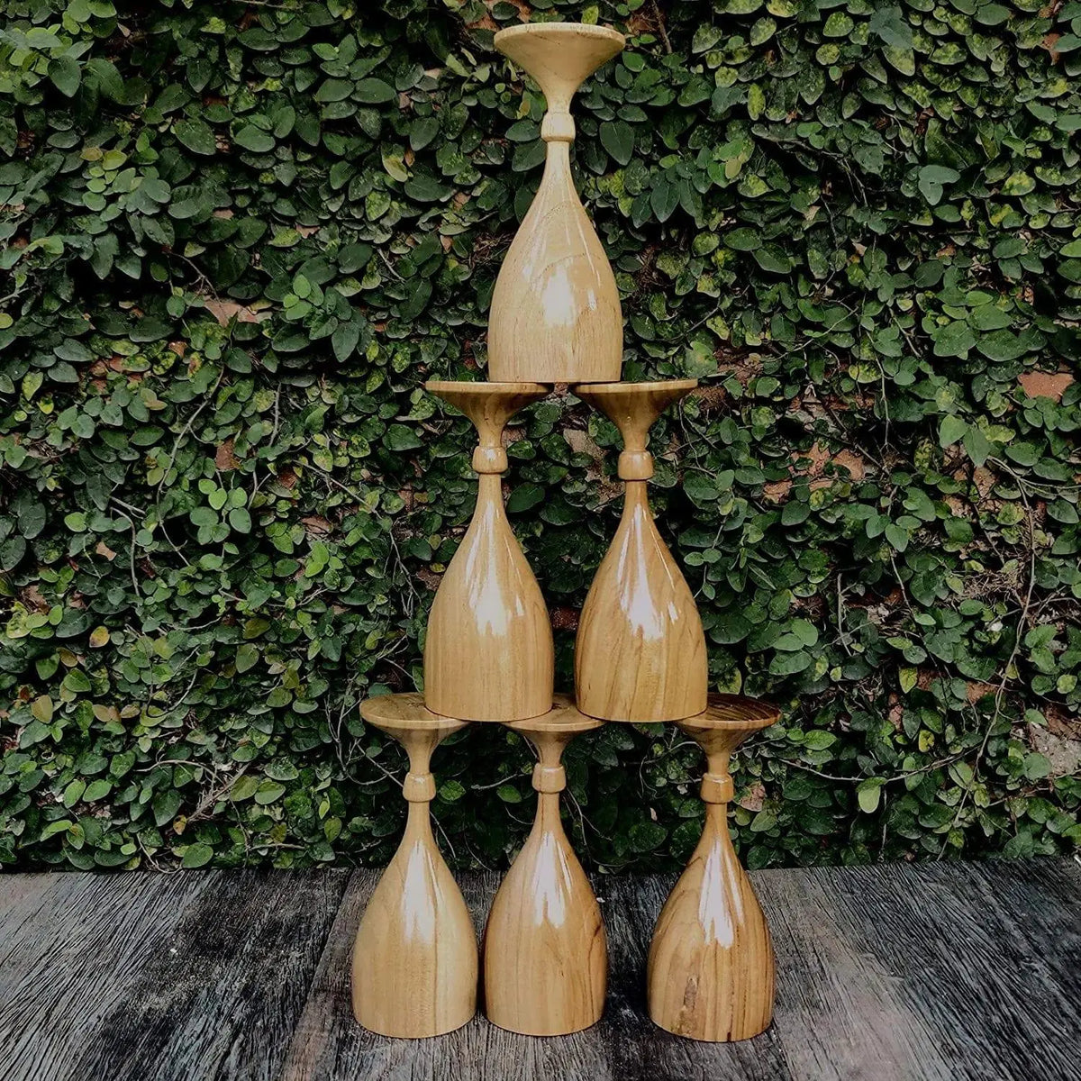 ROYAL LOOK PREMIUM WINE GLASS || TEAK WOOD - Ouch Cart
