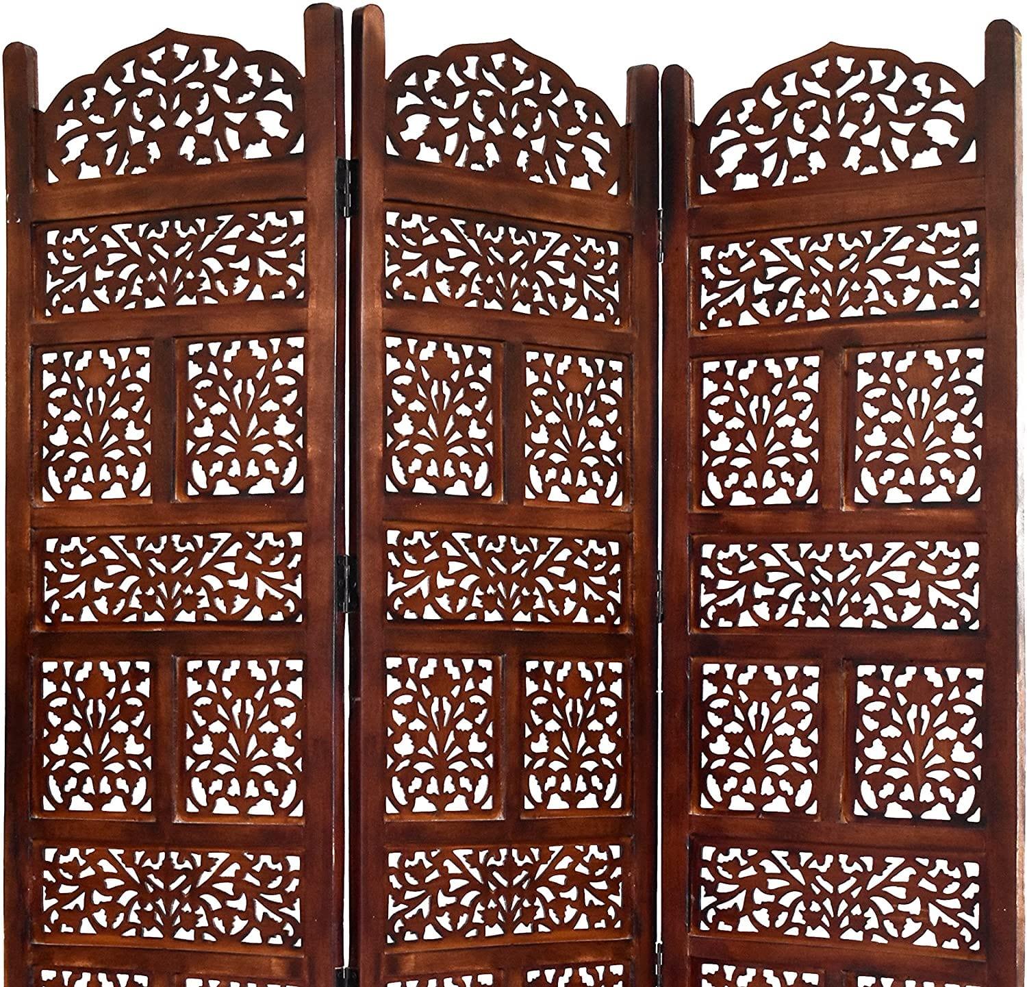 Solid Wood 3 Panel Room Wooden Partition for Living Room - Ouch Cart