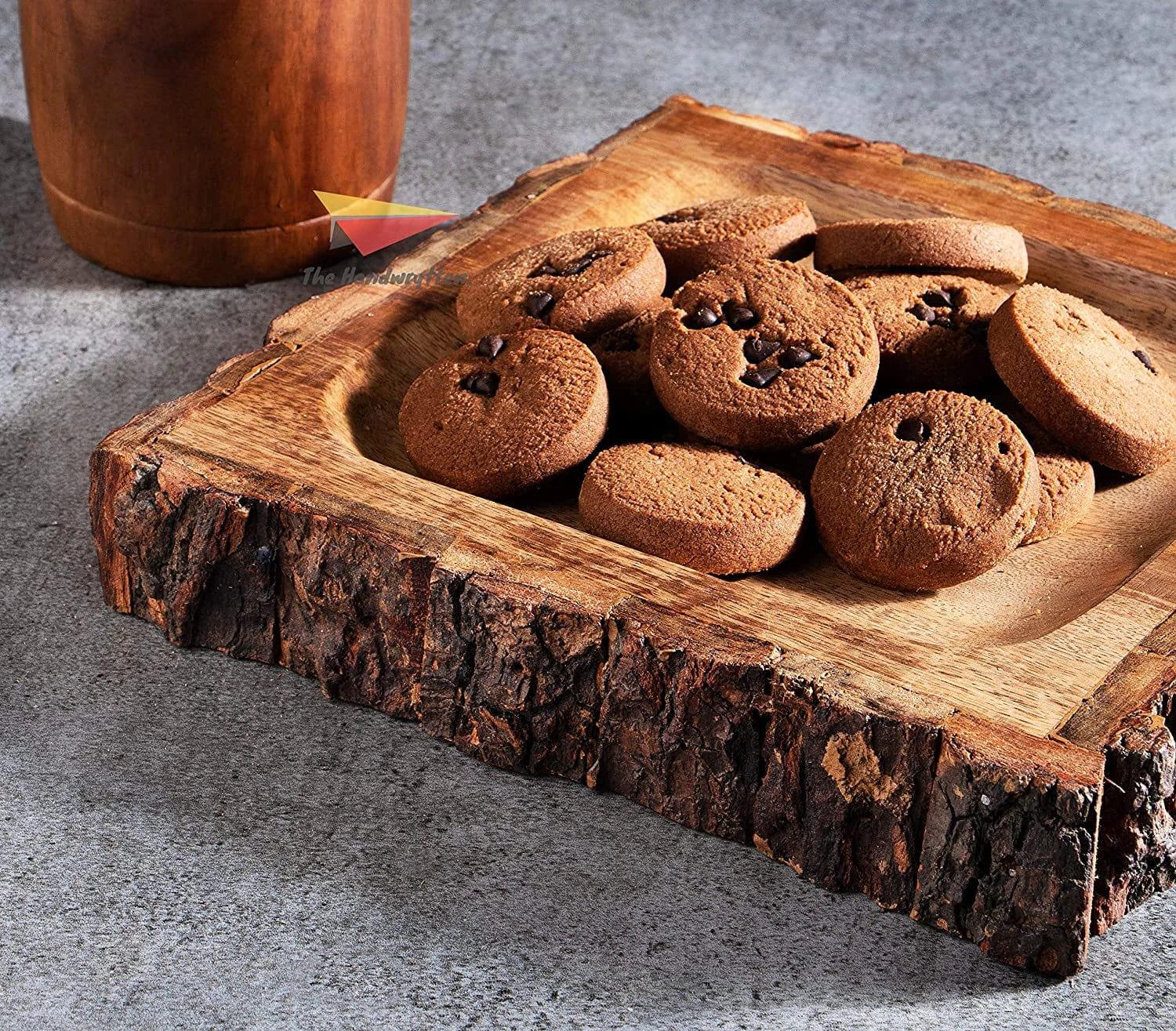 BARK/BUCKLE WOODEN SERVING TRAY SET OF 4 - Ouch Cart