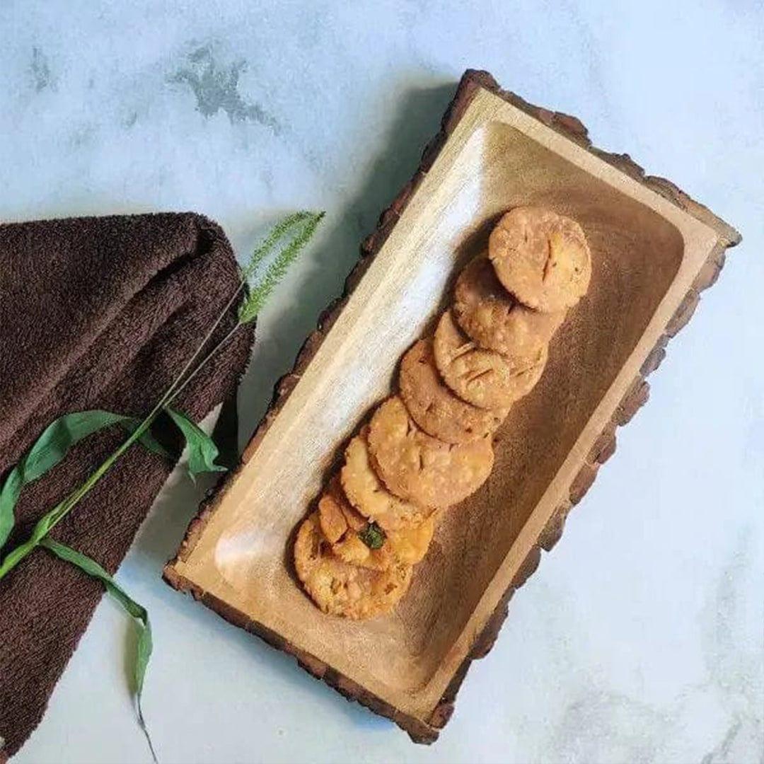 ANTIQUE STYLE BARK SERVING PLATTER II WOODEN TRAY - Ouch Cart