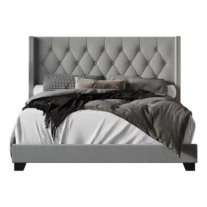 Aadvik Tufted Upholstered Low Profile Standard Bed - Ouch Cart