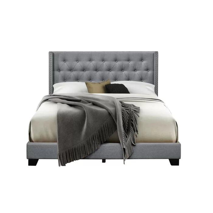 Aadvik Tufted Upholstered Low Profile Standard Bed - Ouch Cart