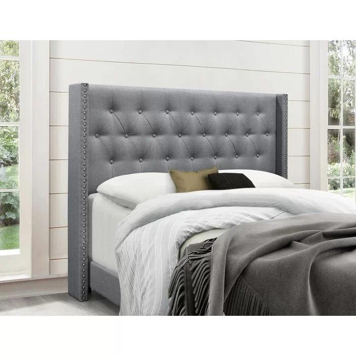 Aadvik Tufted Upholstered Low Profile Standard Bed - Ouch Cart