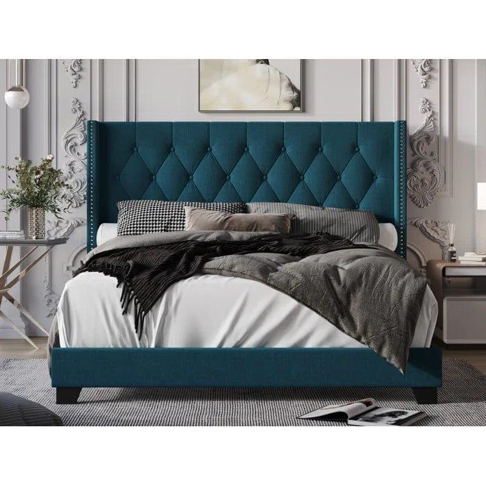 Aadvik Tufted Upholstered Low Profile Standard Bed - Ouch Cart