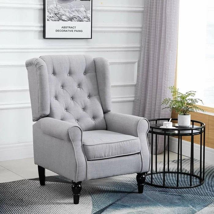 Afton Wide Tufted Wingback Chair - Ouch Cart