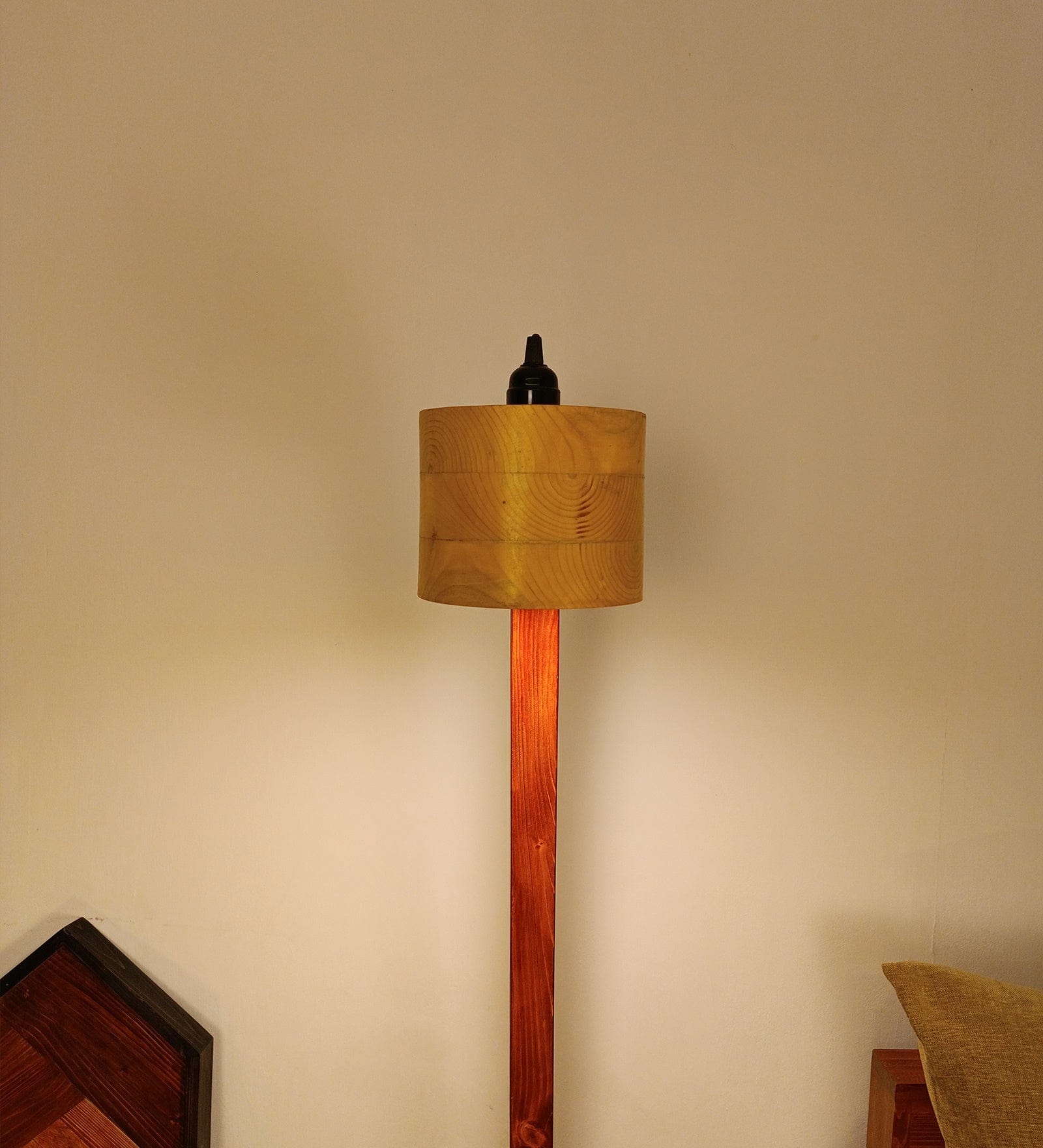 Alice Wooden Floor Lamp with Brown Base (BULB NOT INCLUDED)