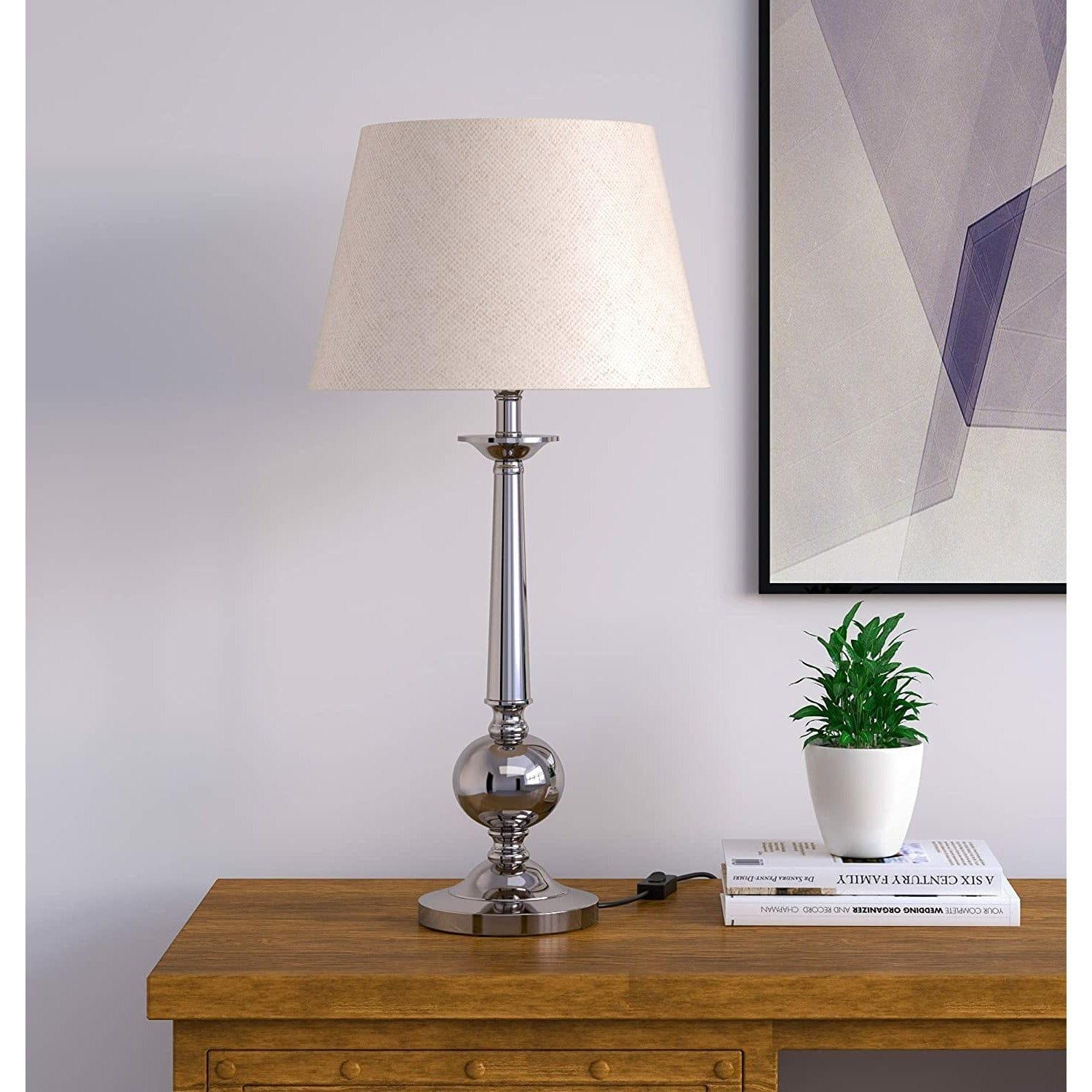 Aluminium Nickel Silver Table Lamp - Ouch Cart