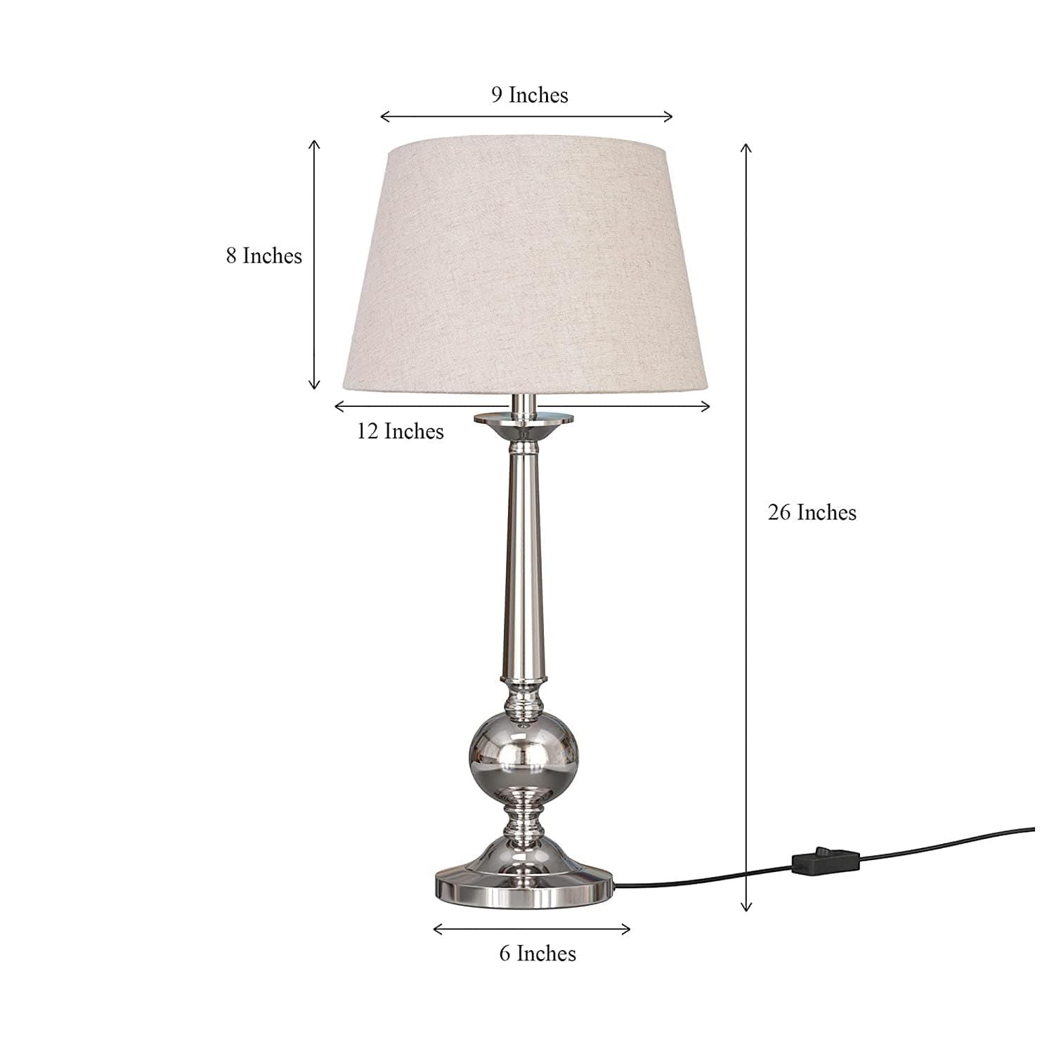 Aluminium Nickel Silver Table Lamp - Ouch Cart