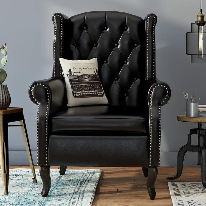 Anken Wide Tufted Wingback Chair - Ouch Cart