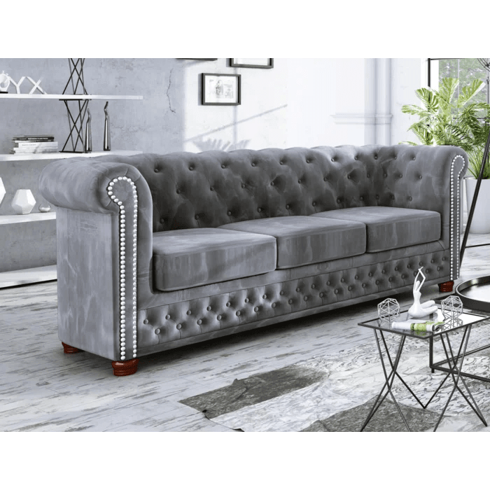 Anzla 3 Seater Chesterfield Sofa - Ouch Cart