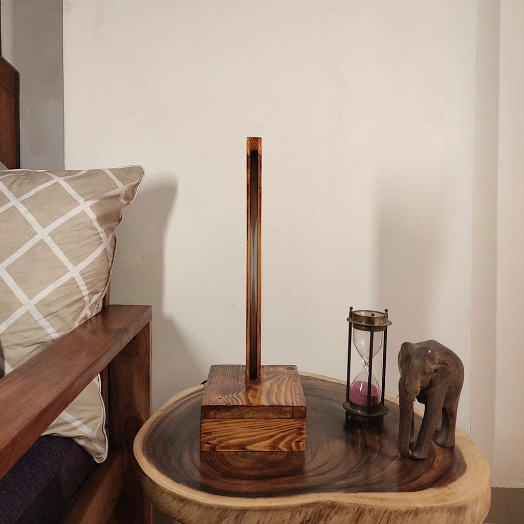Arc Brown Wooden LED Table Lamp (BULB NOT INCLUDED)