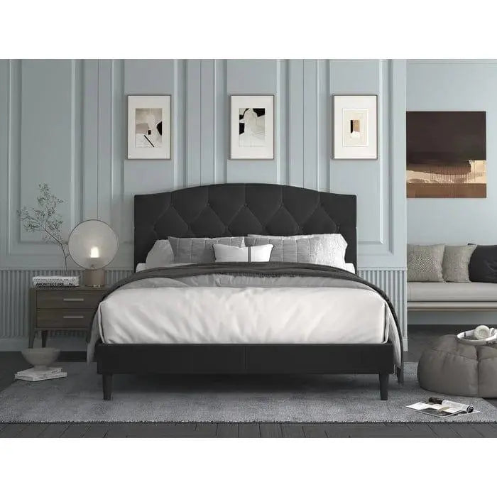 Arndt Tufted Upholstered Low Profile Platform Bed - Ouch Cart