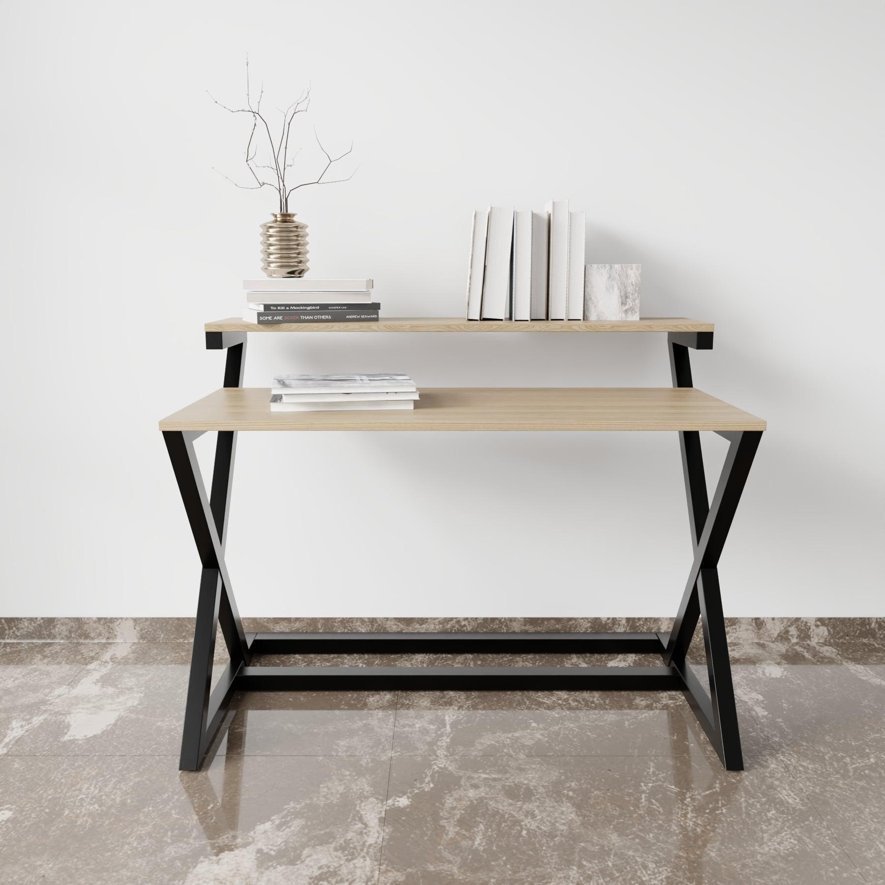 study table with open shelve for student