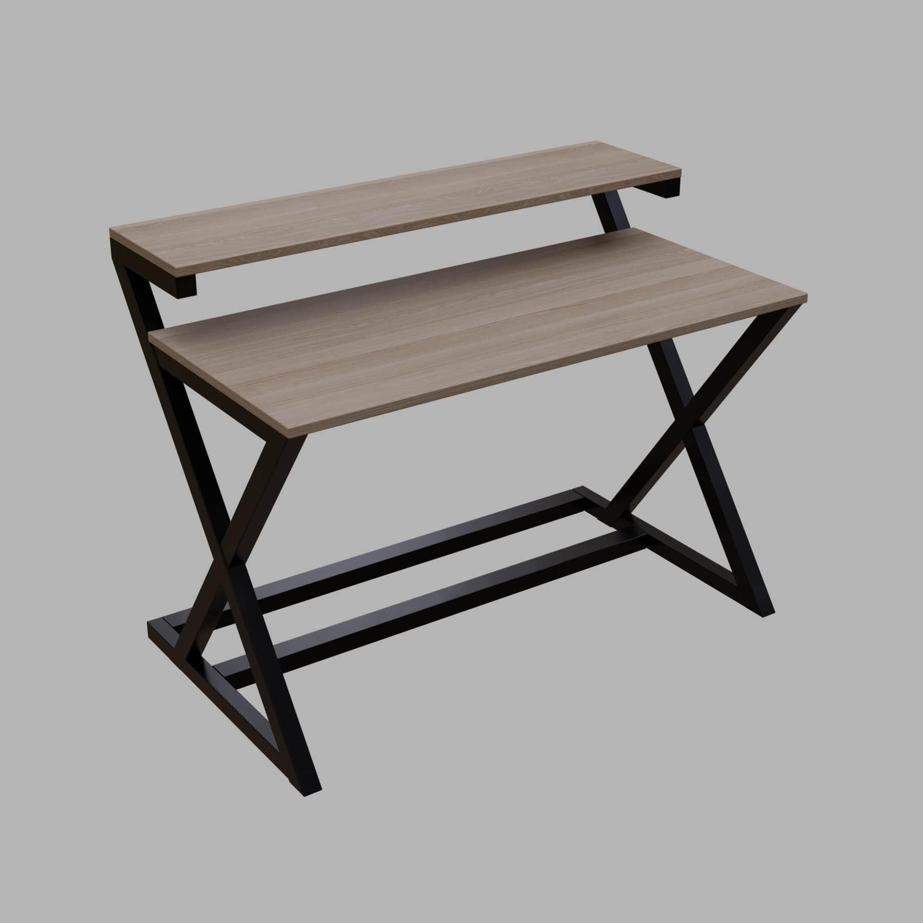 Austin Study Table with Upper Shelve in Wenge Color - Ouch Cart