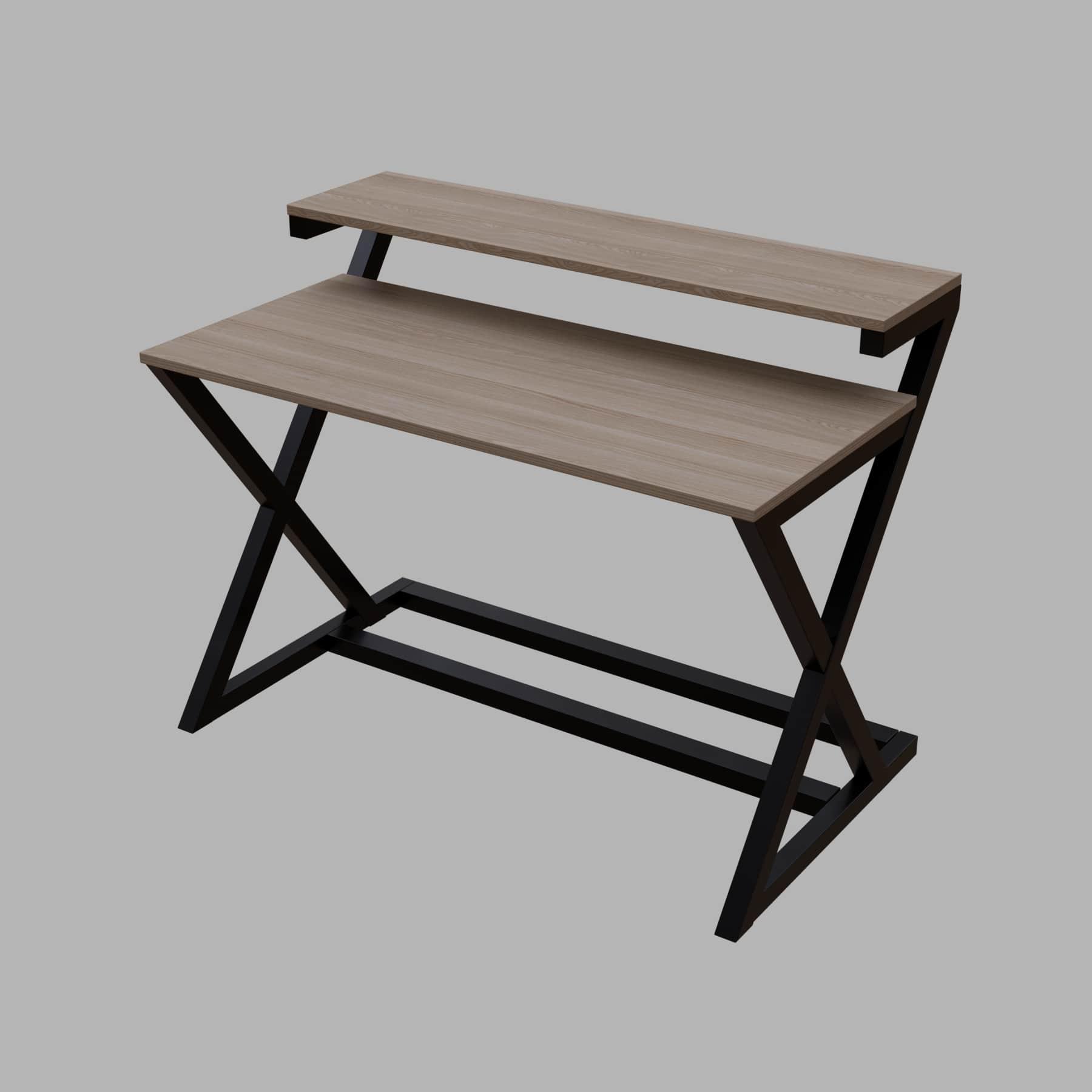 Austin Study Table with Upper Shelve in Wenge Color - Ouch Cart