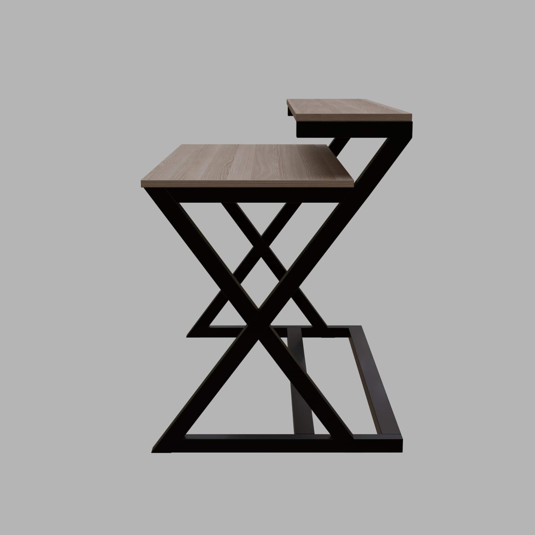 Austin Study Table with Upper Shelve in Wenge Color - Ouch Cart