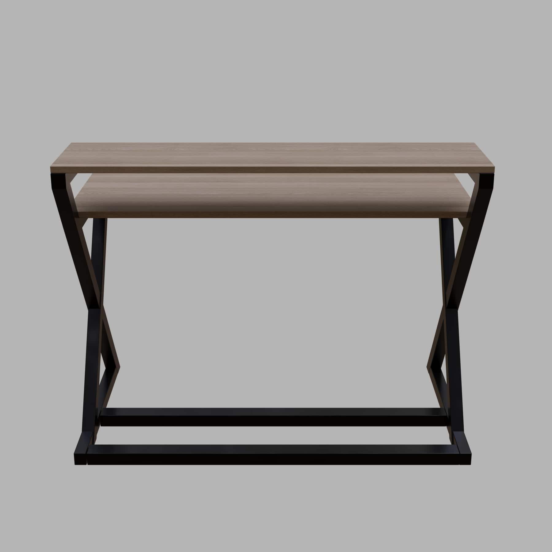 Austin Study Table with Upper Shelve in Wenge Color - Ouch Cart