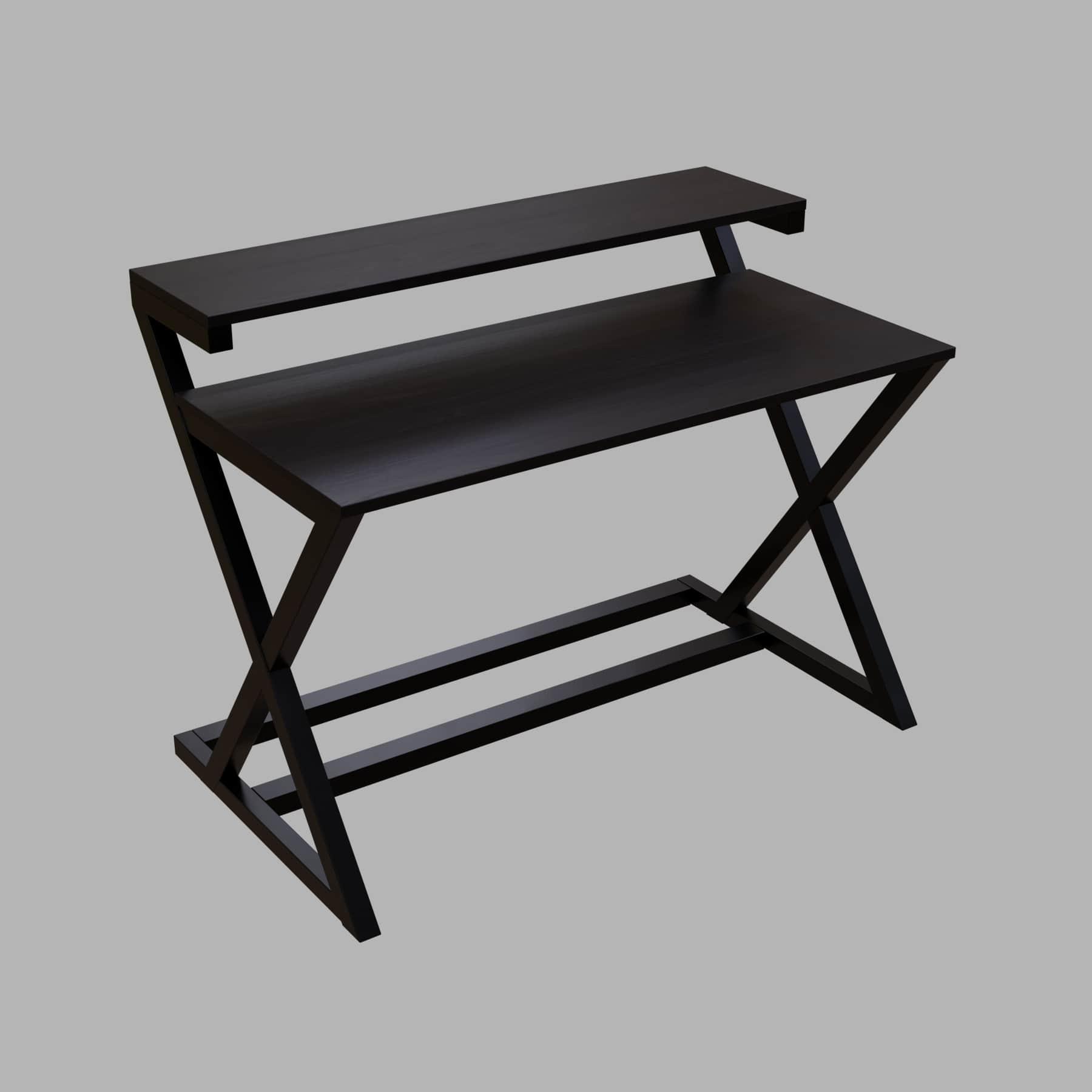 Austin Study Table with Upper Shelve in Brown Color - Ouch Cart