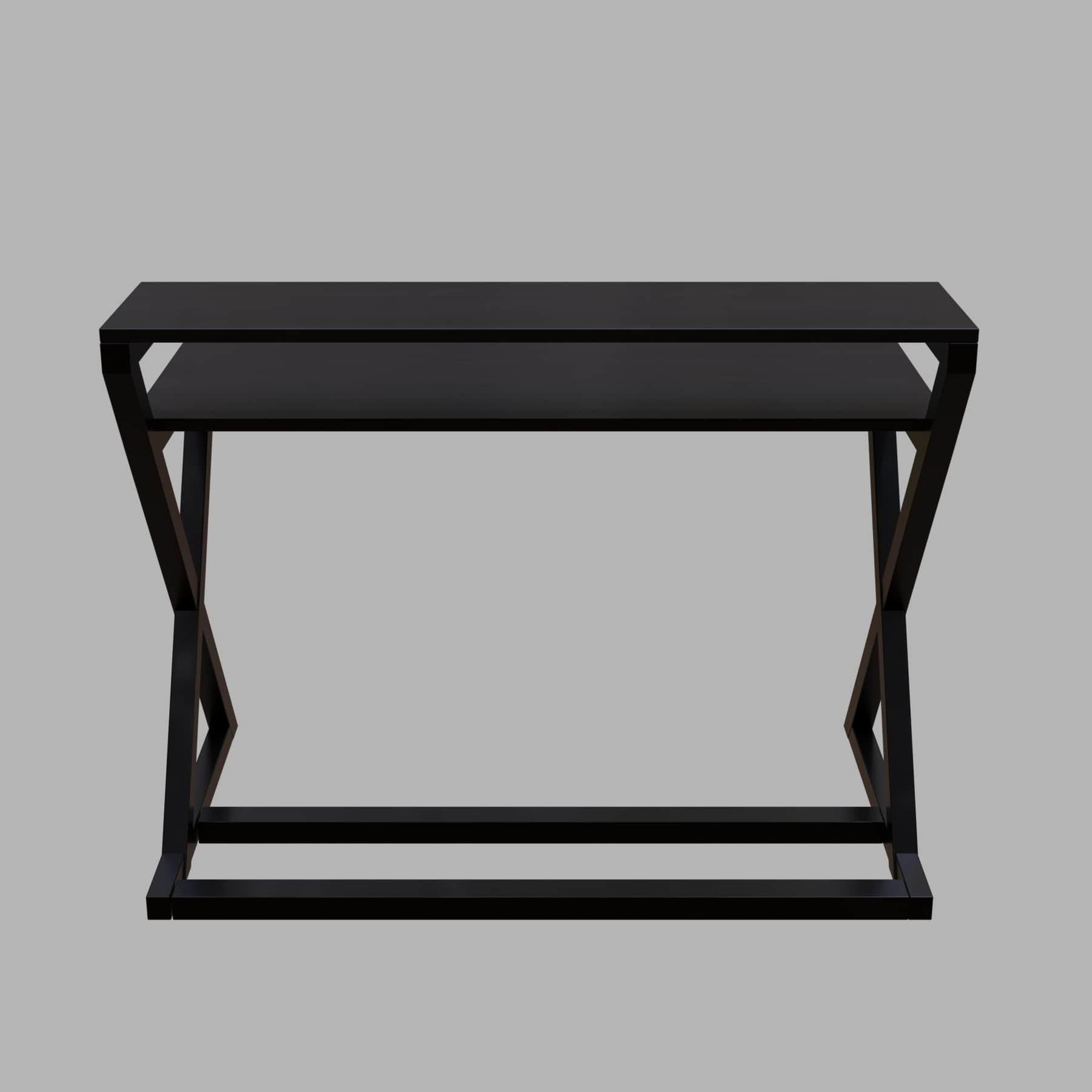 Austin Study Table with Upper Shelve in Brown Color - Ouch Cart