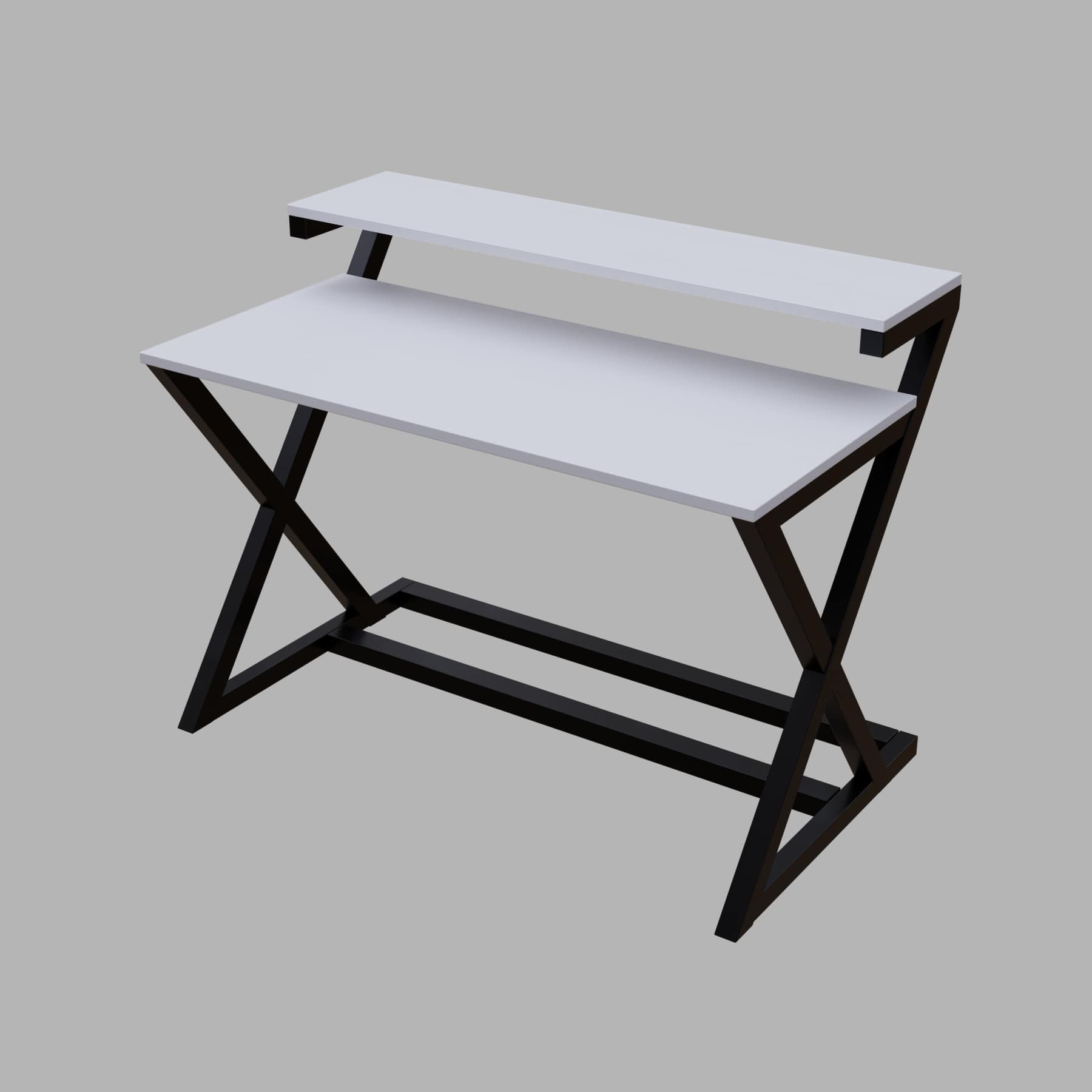 Austin Study Table in White Color with Upper Shelve